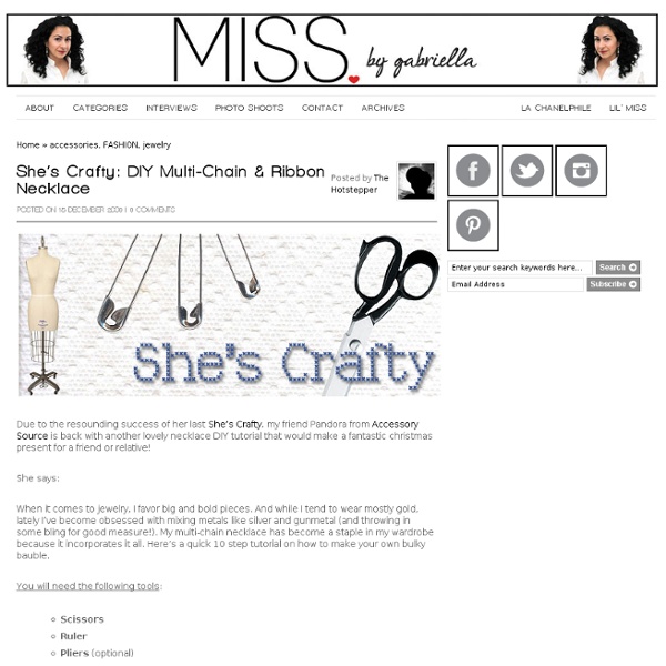 She's Crafty: DIY Multi-Chain & Ribbon Necklace