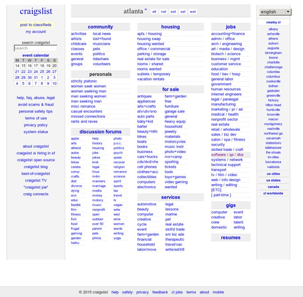 Craigslist atlanta classifieds for jobs, apartments, personals, for