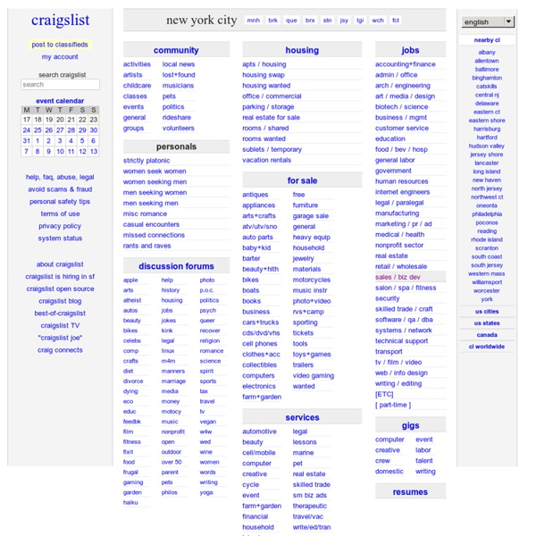 Craigslist new york city classifieds for jobs, apartments, personals