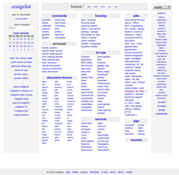 Craigslist boston classifieds for jobs, apartments, personals, for