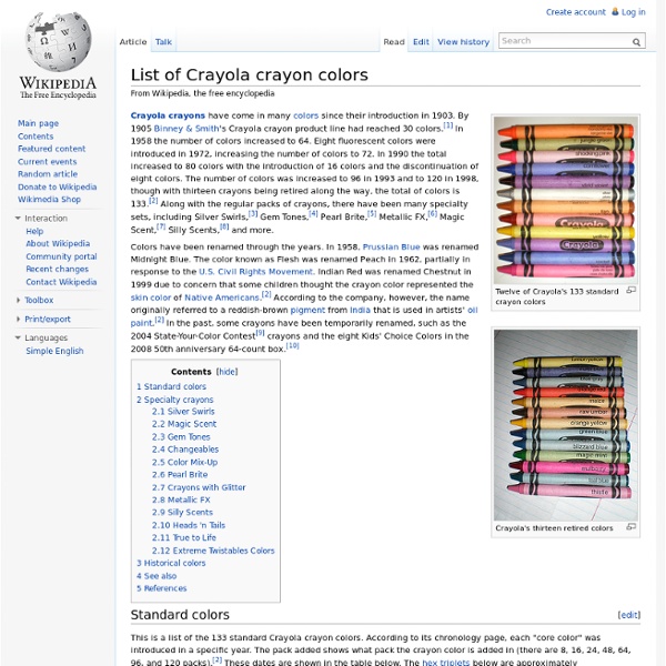 List of Crayola crayon colors