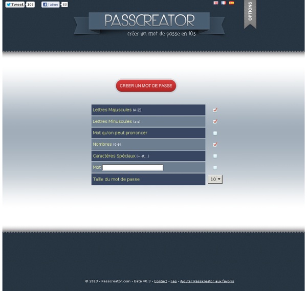 Créer un mot de passe : Passcreator