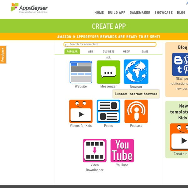 Create free andorid app online / AppsGeyser