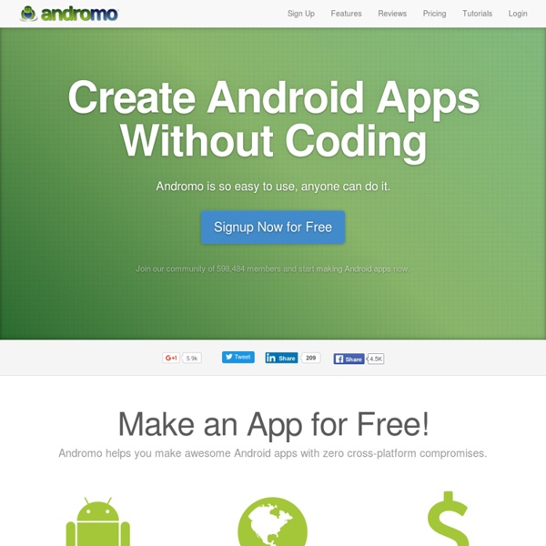 Create Android apps without coding using Andromo App Maker for Android
