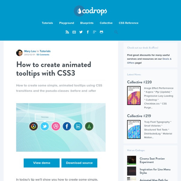 How to create animated tooltips with CSS3