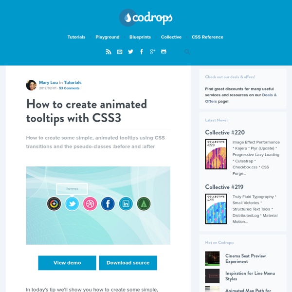 How to create animated tooltips with CSS3