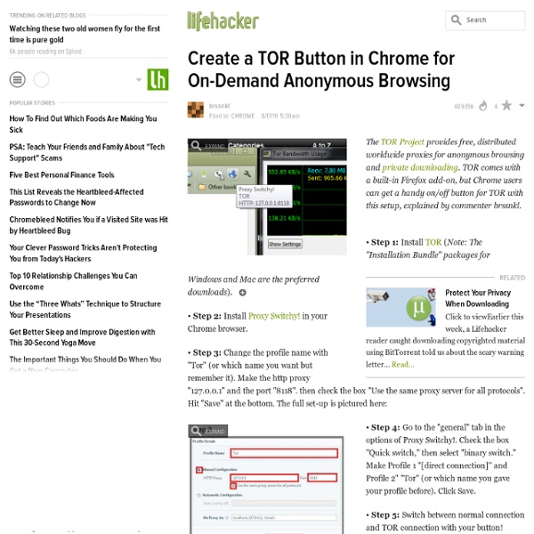 Create a TOR Button in Chrome for On-Demand Anonymous Browsing