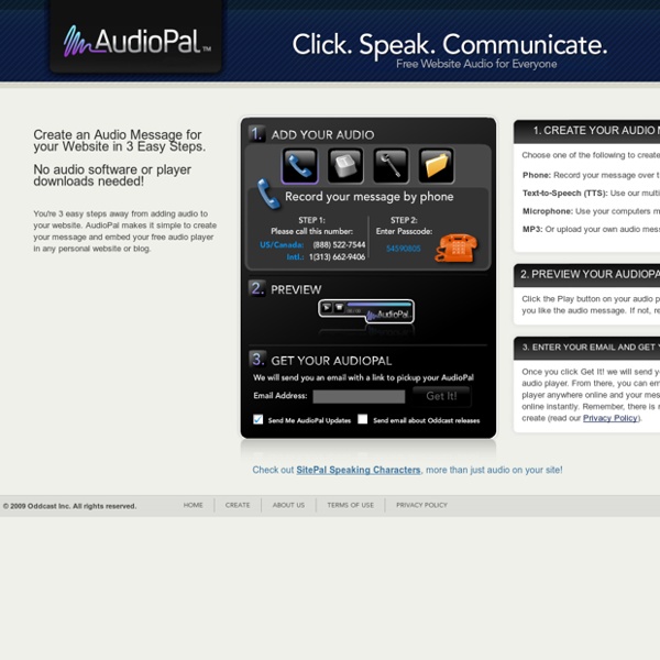 Create Audio for your site with a Free mp3 player