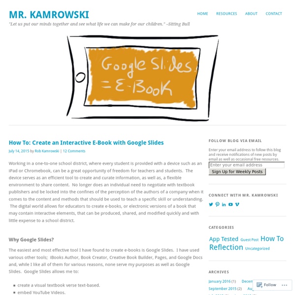 How To: Create an Interactive E-Book with Google Slides