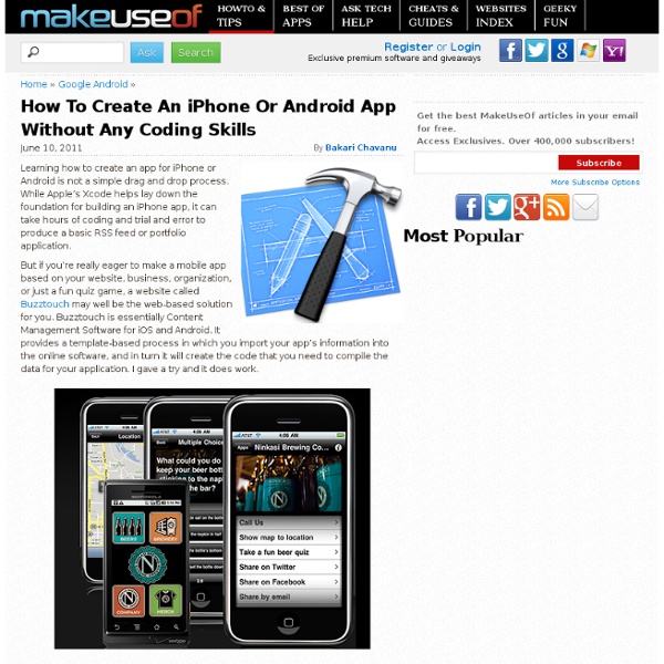 How To Create An iPhone Or Android App Without Any Coding Skills