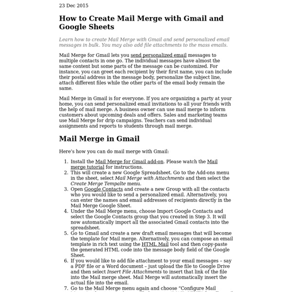 Create a Mail Merge with Gmail and Google Docs — www.labnol.org