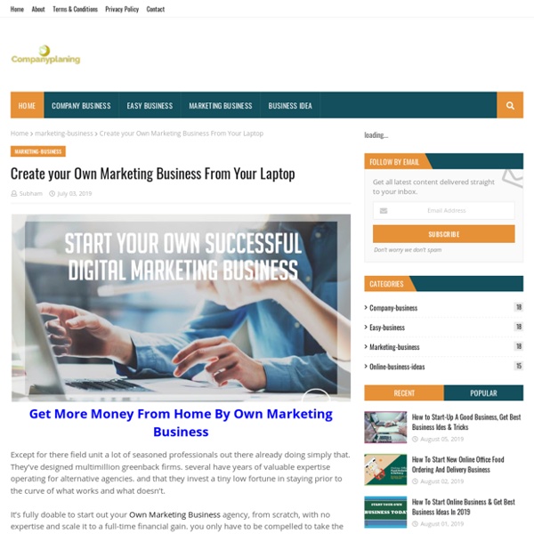 Create your Own Marketing Business From Your Laptop