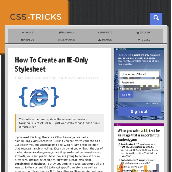 How To Create an IE-Only Stylesheet