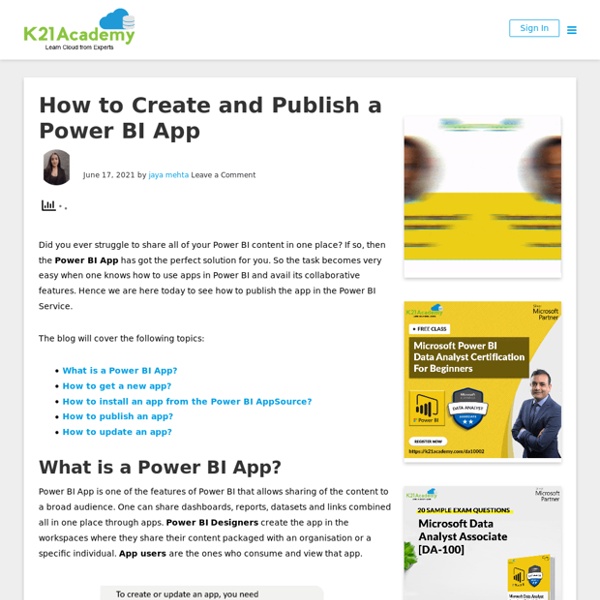 How to Create and Publish Power BI App