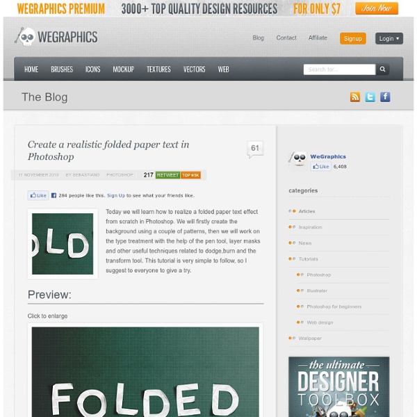 Create a realistic folded paper text in Photoshop