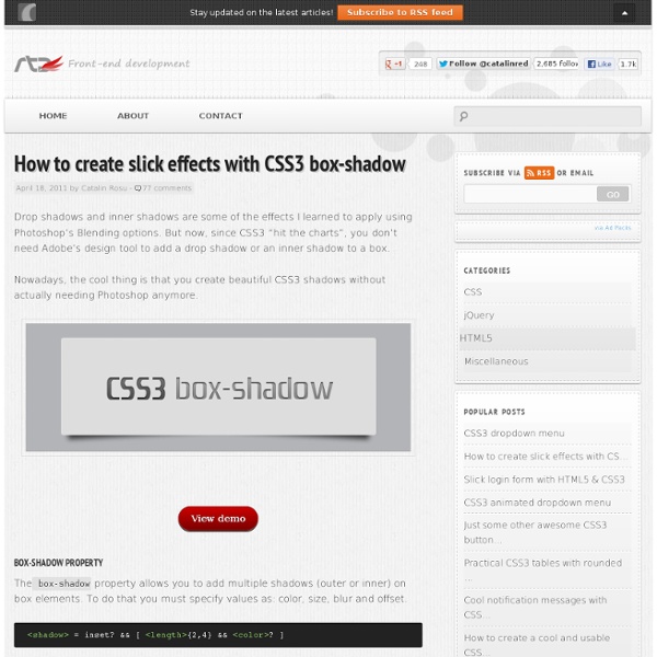 How to create slick effects with CSS3 box-shadow – Red Team Design