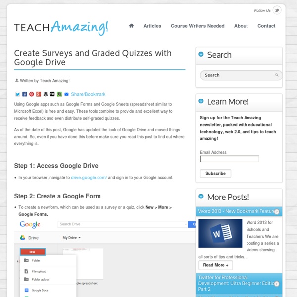 Create Surveys and Graded Quizzes with Google Drive » Teach Amazing!