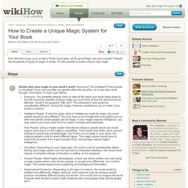 How to Create a Unique Magic System for Your Book: 6 steps