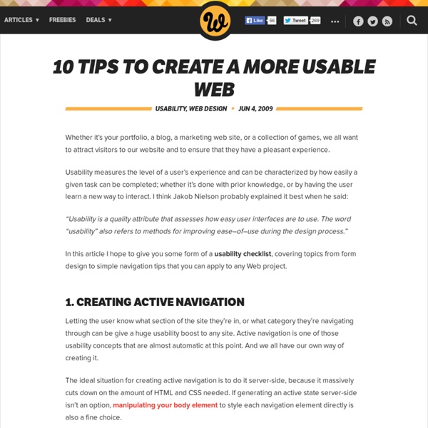 10 Tips to Create a More Usable Web