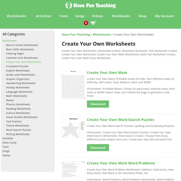 Create Your Own Worksheets