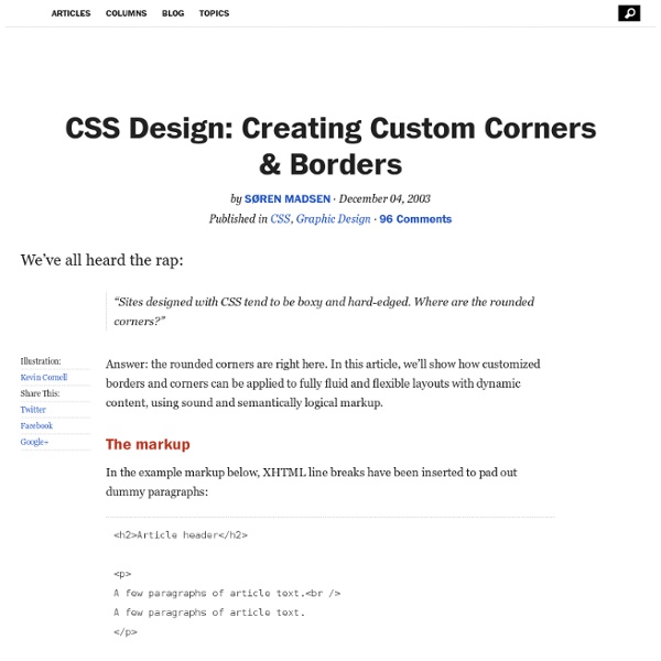 CSS Design: Creating Custom Corners &amp