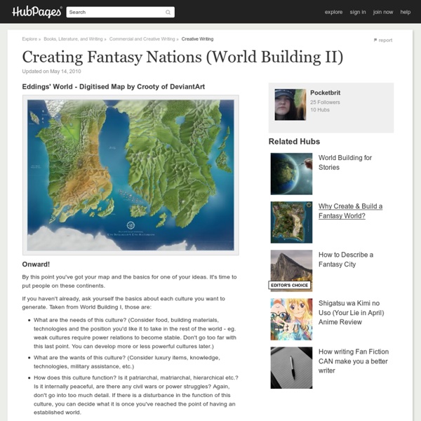 Creating Fantasy Nations (World Building II)