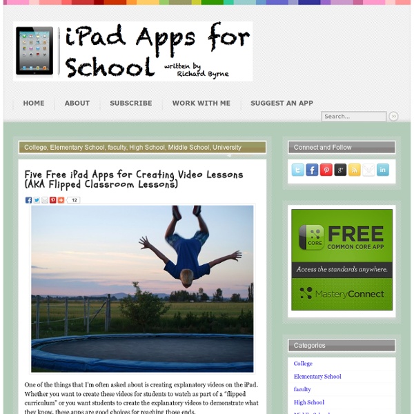 Five Free iPad Apps for Creating Video Lessons (AKA Flipped Classroom Lessons)