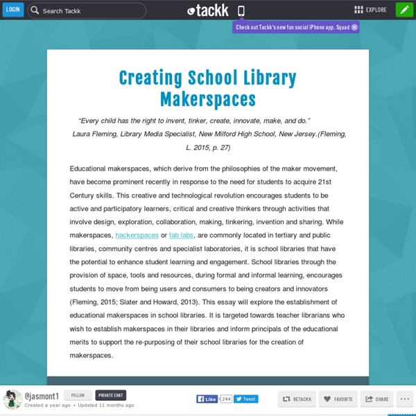 Creating School Library Makerspaces