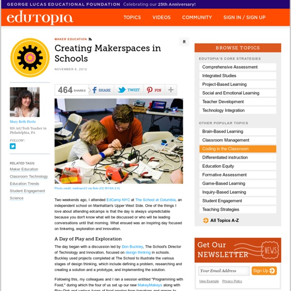 Creating Makerspaces in Schools