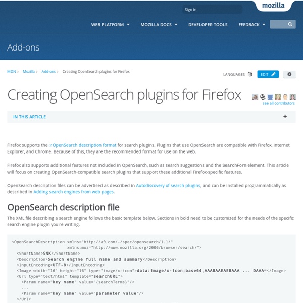 Creating OpenSearch plugins for Firefox - MDC