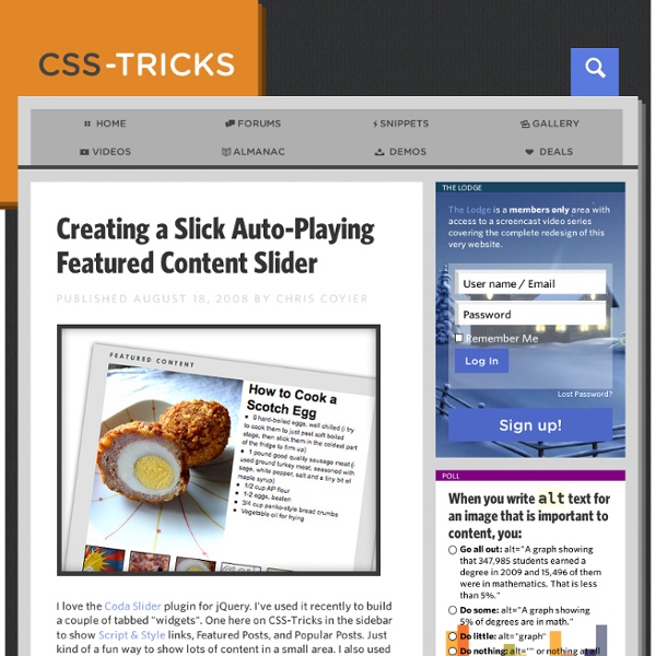 Creating a Slick Auto-Playing Featured Content Slider