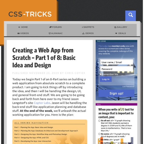 Creating a Web App from Scratch – Part 1 of 8: Basic Idea and Design