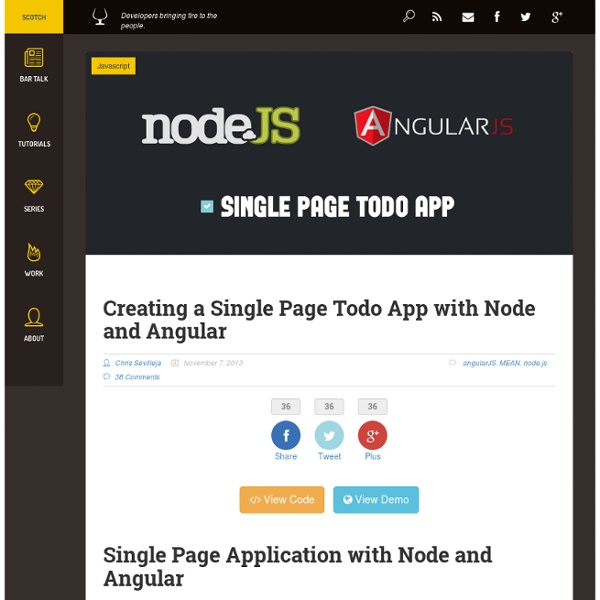 Creating a Single Page Todo App with Node and Angular