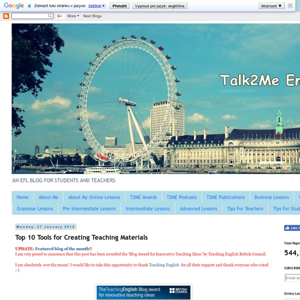 Talk2Me English : Top 10 Tools for Creating Teaching Materials