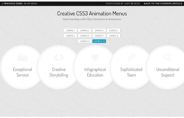 Creative CSS3 Animation Menus