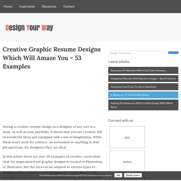 Creative Graphic Resume Designs Which Will Amaze You - 53 Examples