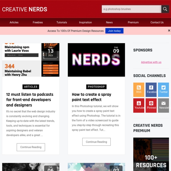 Design Inspiration, Freebies and Tutorials - Creative Nerds