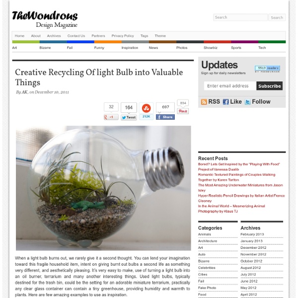 Creative Recycling Of light Bulb into Valuable Things