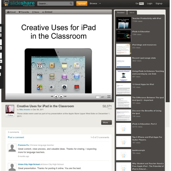 Creative Uses for iPad in the Classroom