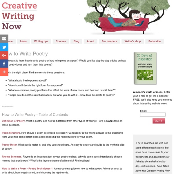How to Write Poetry - Creative Writing Lessons