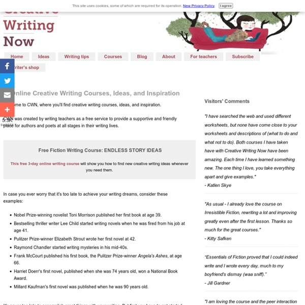 Creative Writing Courses and Ideas: An Online Resource for Writers