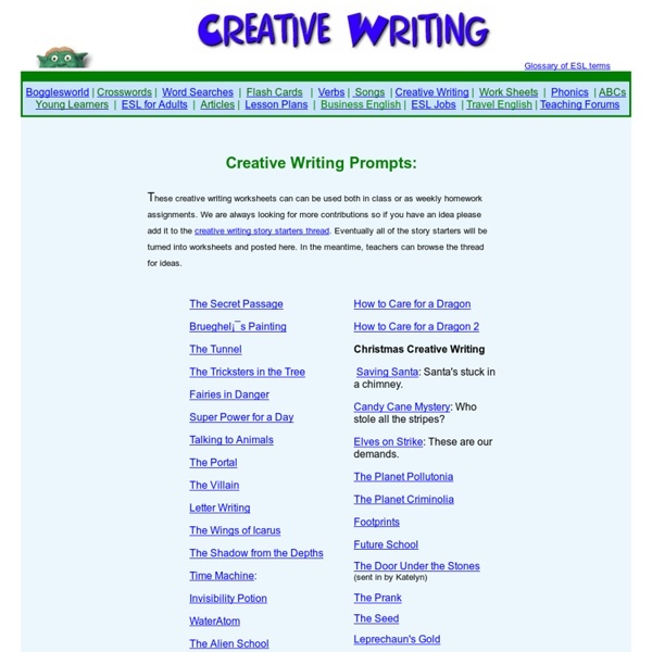 creative writing worksheets for esl