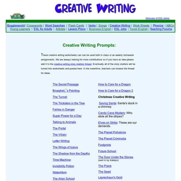 ESL Creative Writing Worksheets