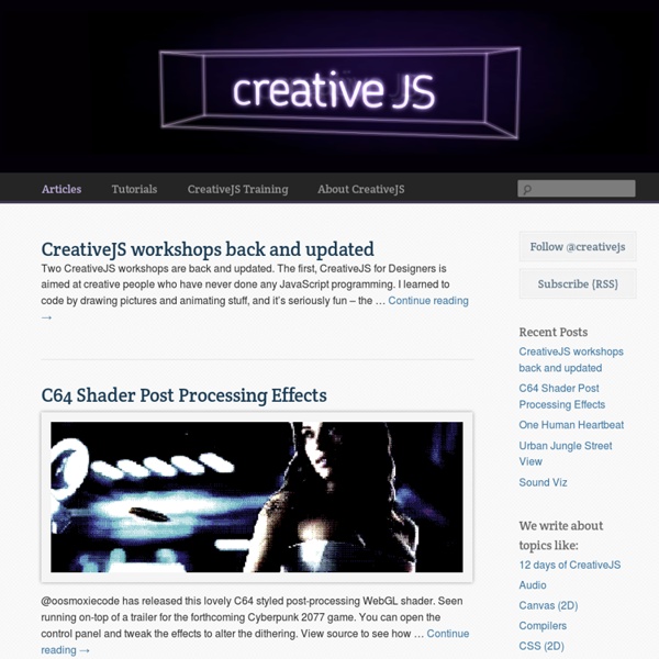 The very best of creative JavaScript and HTML5
