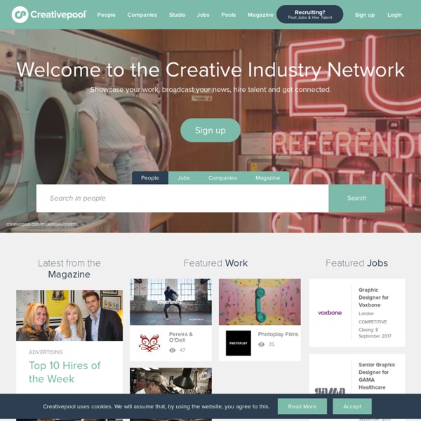 Creativepool is the networking resource for creative companies and individuals where it’s all about the work