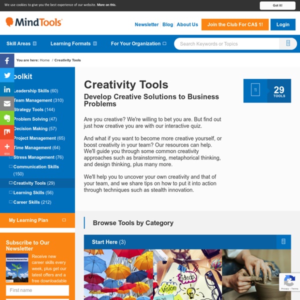 Creativity Tools for Developing Creative Solutions from MindTools.com