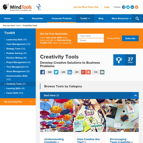 Creativity Tools and Creative Problem Solving Techniques from MindTools