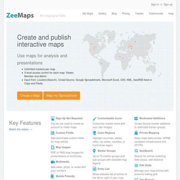 Welcome to ZeeMaps - Why list when you can map?