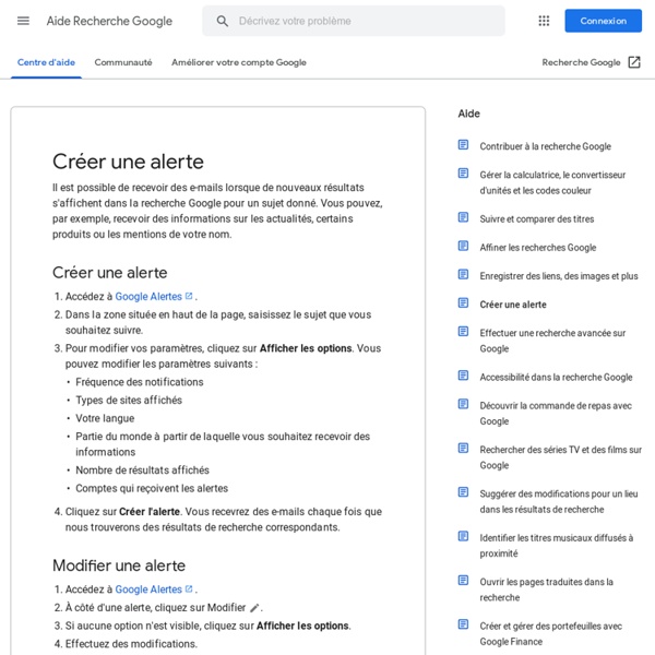 Créer une alerte - Aide Recherche Google