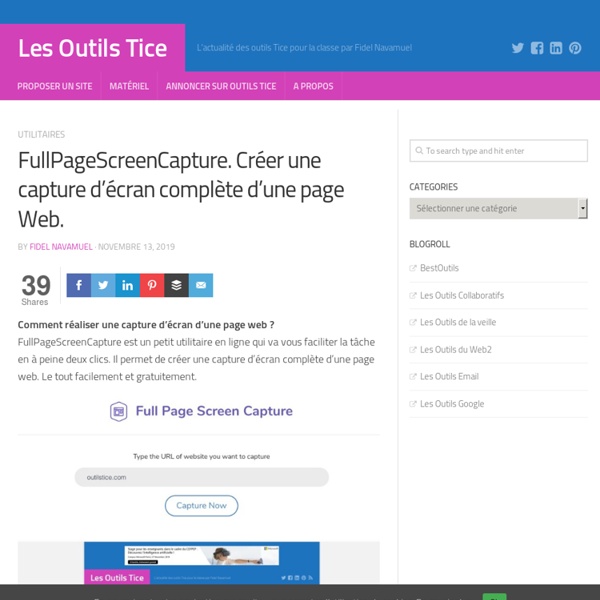 FullPageScreenCapture. Créer une capture d'écran complète d'une page Web.